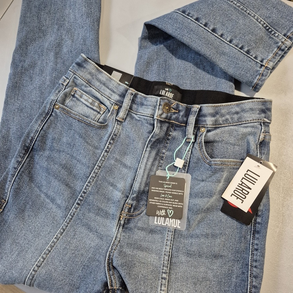 LuLaRoe Jeans Womens 28 6 8‎ High Rise Seamed Slim Straight Shaping Stretch
